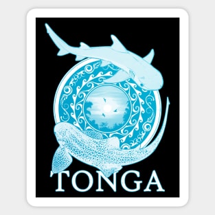 Zebra Shark and Whitetip Reef Shark Tonga diving Sticker